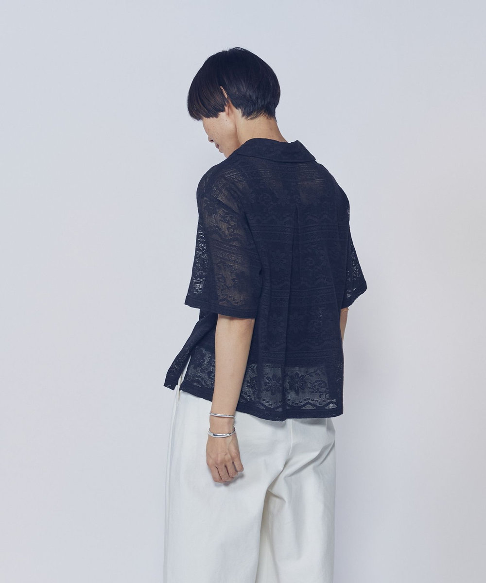 1er Arrondissement 【WEB限定】＜normment（ノーメント）＞コットンレースボタンシャツ ブラック