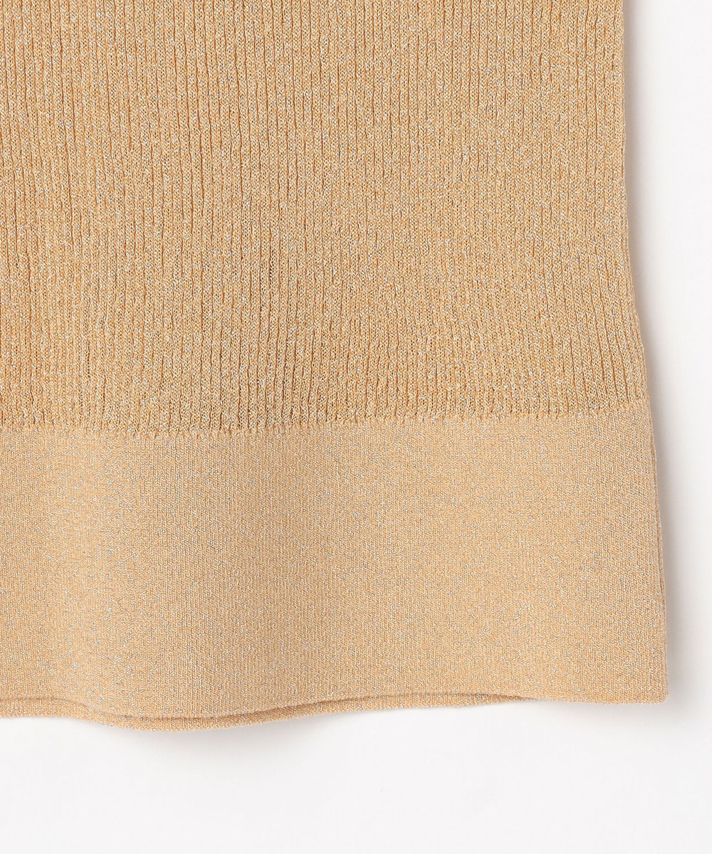 DÉPAREILLÉ LAME RIB CREW NECK KNIT / ラメリブクルーネックニット ベージュ