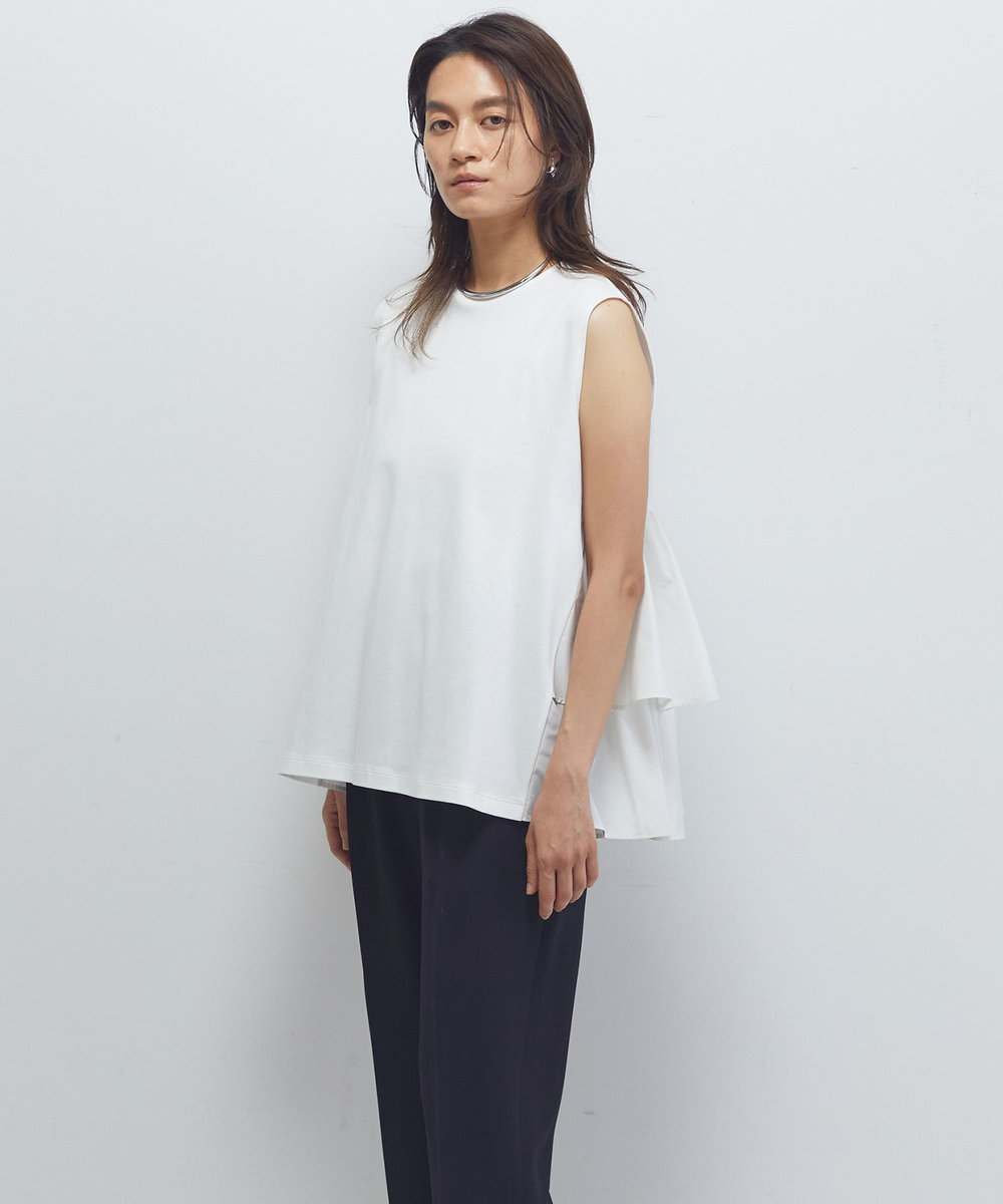 1er Arrondissement ポンチ×タフタバックティアードプルオーバー オフホワイト