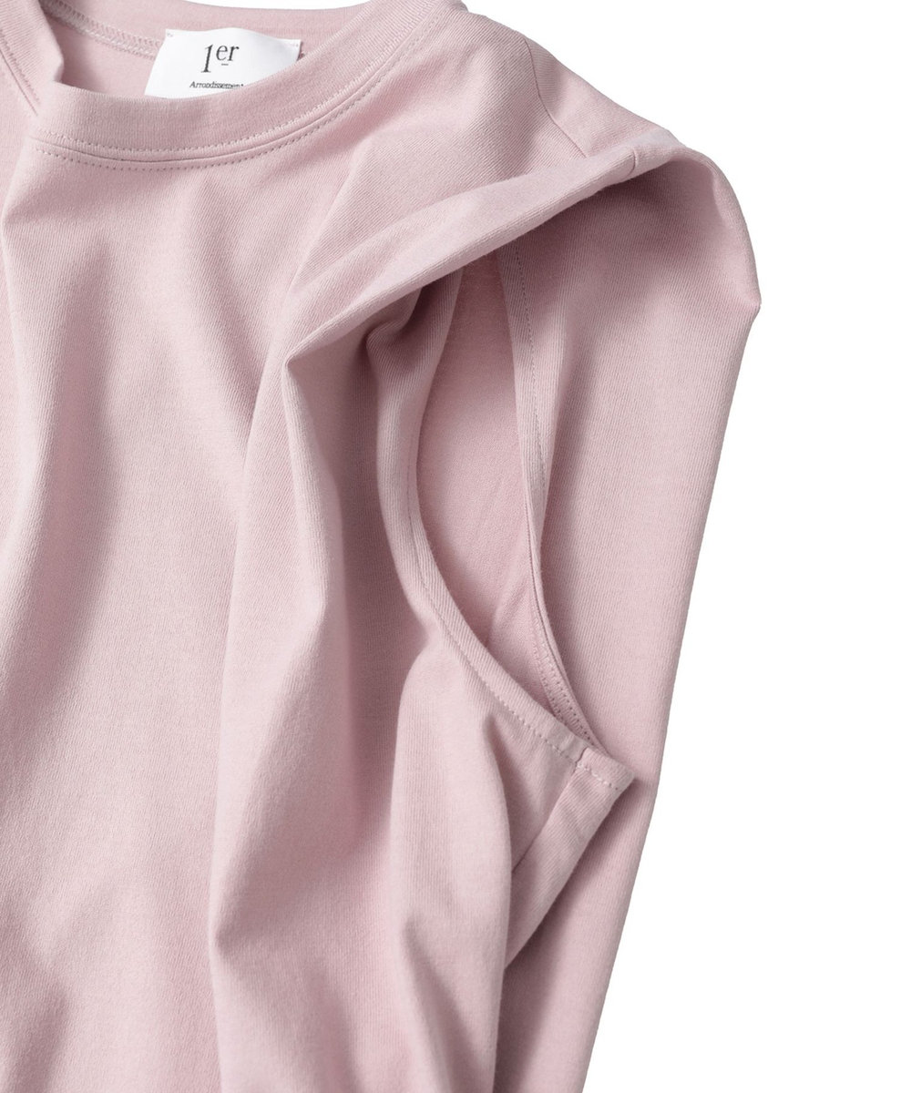 1er Arrondissement ショルダータックノースリーブTシャツ ピンク