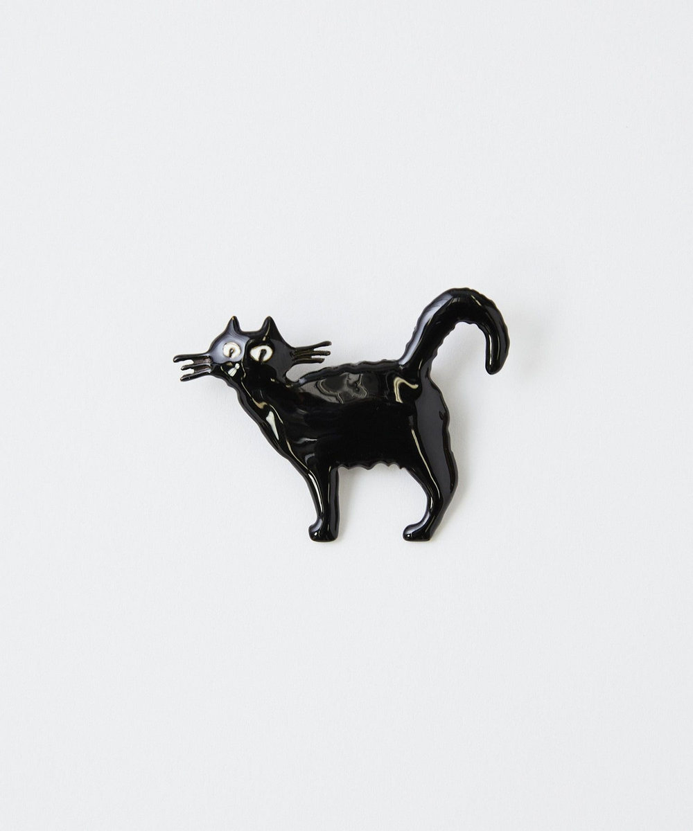 LOISIR 【アーティストコラボ】LOISIR×TORANEKOBONBON BLACK NEKOブローチ ブラック