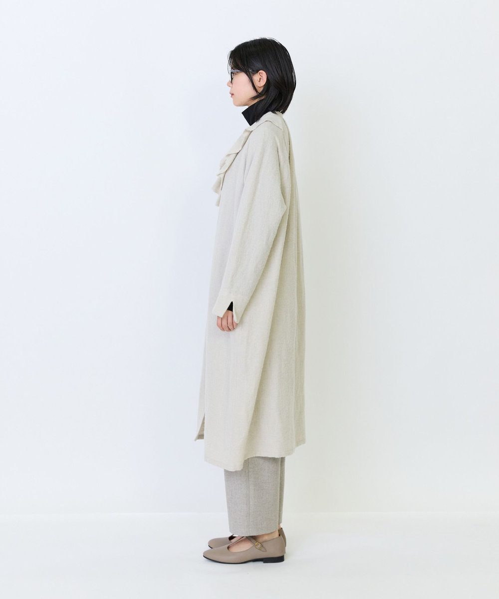 LOISIR フロントドレープシャツワンピース ホワイト