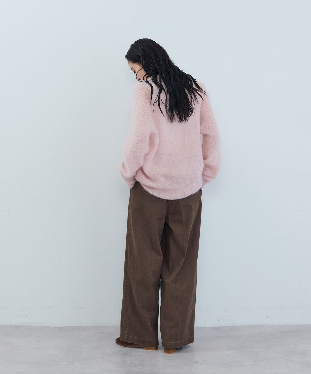 ADIEU TRISTESSE 《石上美津江さんコラボ》キッドモヘア片畦ポロニット ピンク