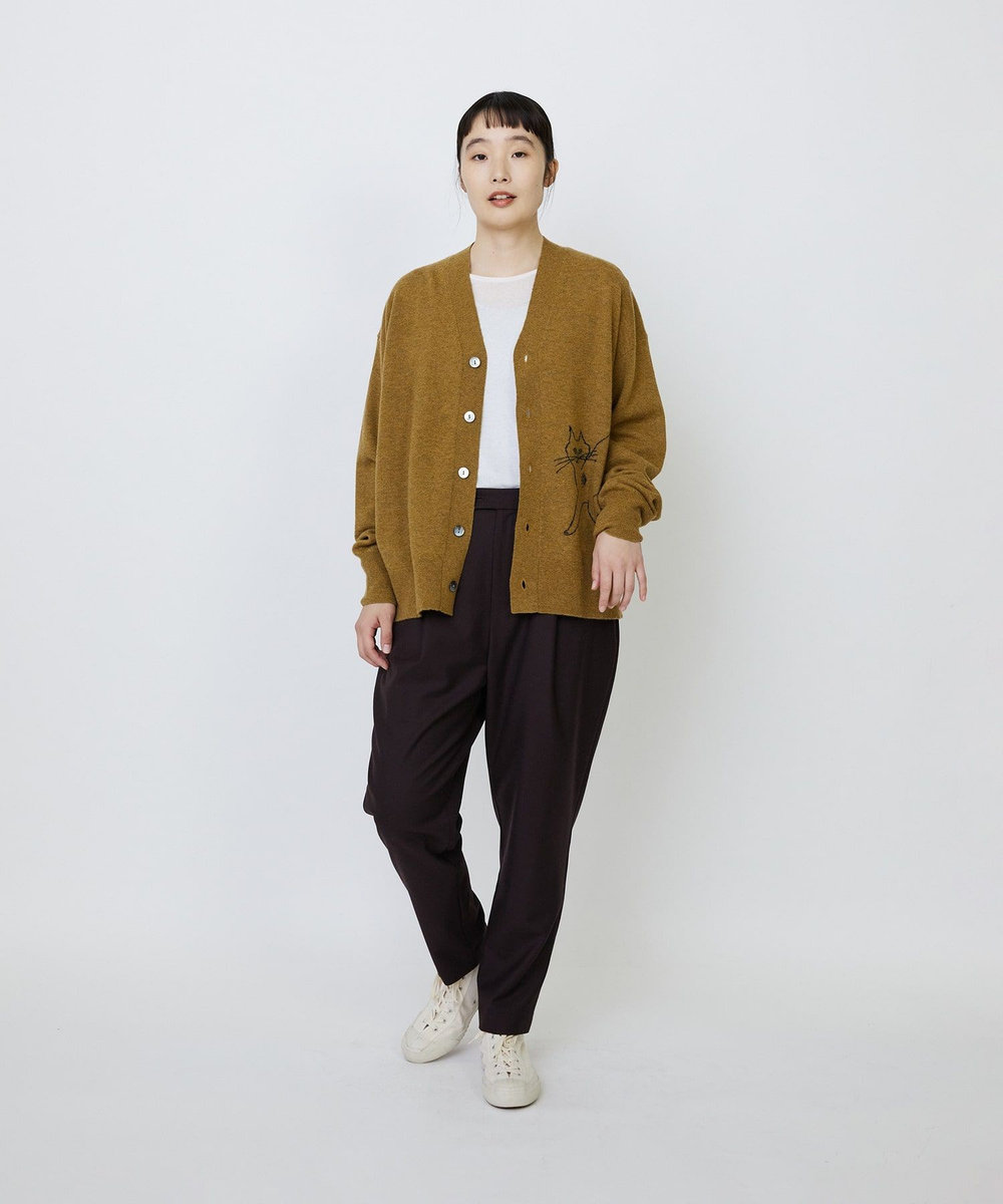LOISIR 【EC限定・アーティストコラボ】LOISIR×TORANEKOBONBONインターシャニットカーディガン マスタード