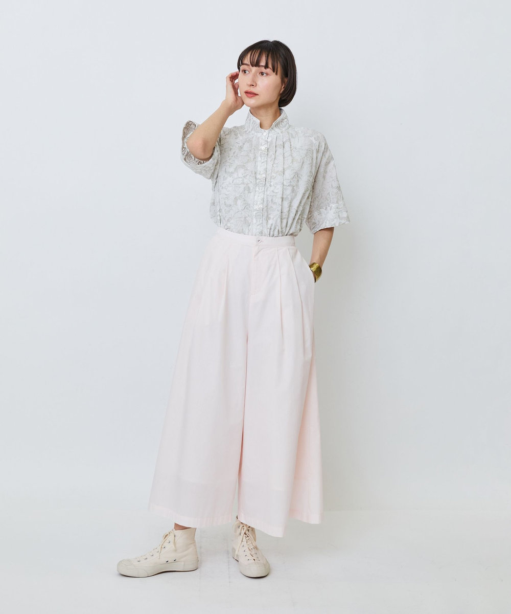 LOISIR 【MTサイズ有り】エステルコットンガウチョパンツ ピンク