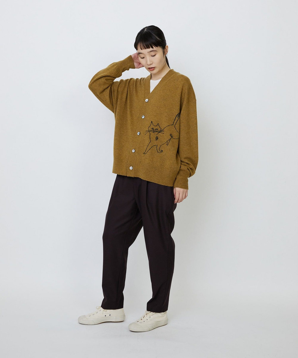 LOISIR 【EC限定・アーティストコラボ】LOISIR×TORANEKOBONBONインターシャニットカーディガン マスタード