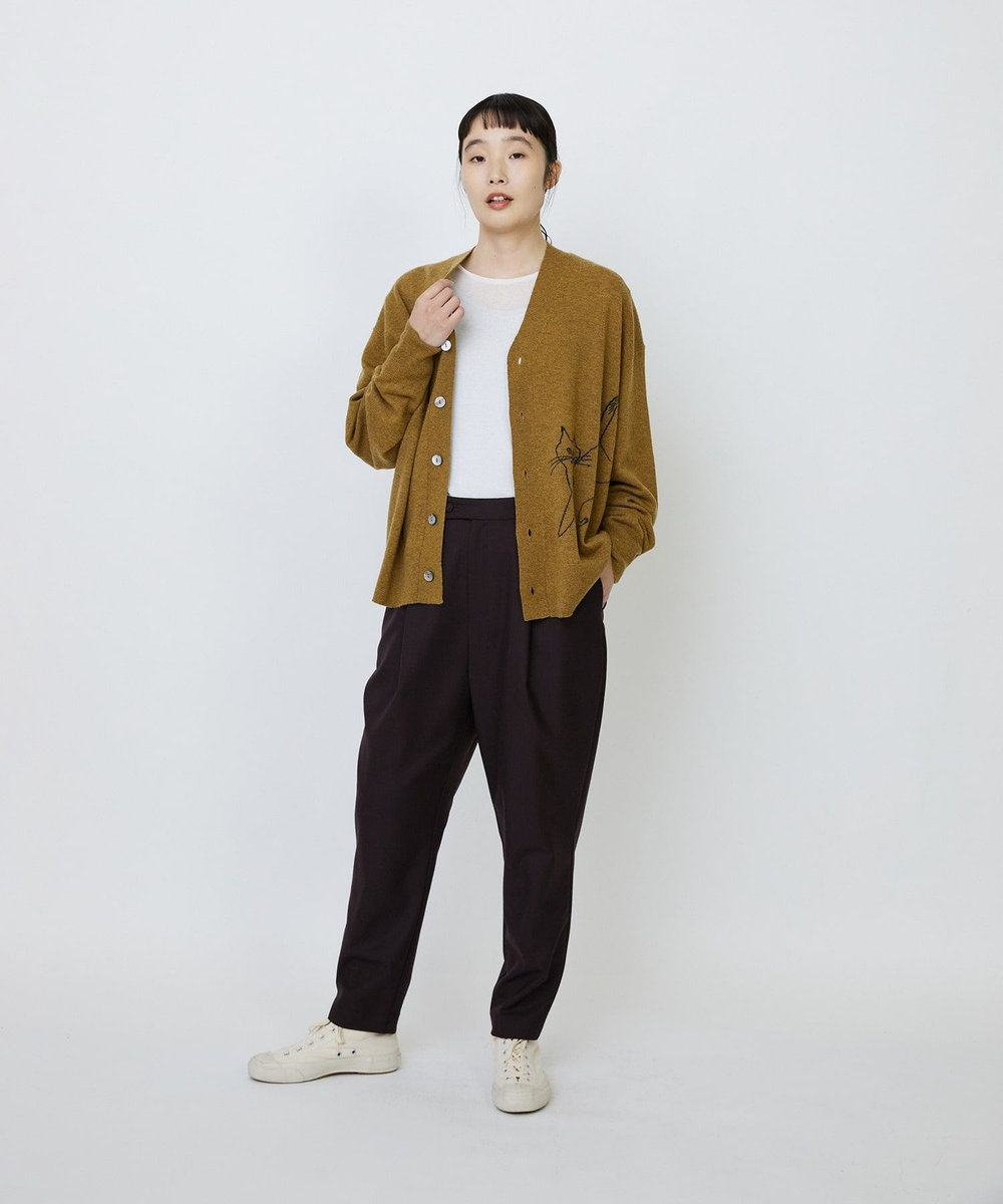 LOISIR 【EC限定・アーティストコラボ】LOISIR×TORANEKOBONBONインターシャニットカーディガン マスタード