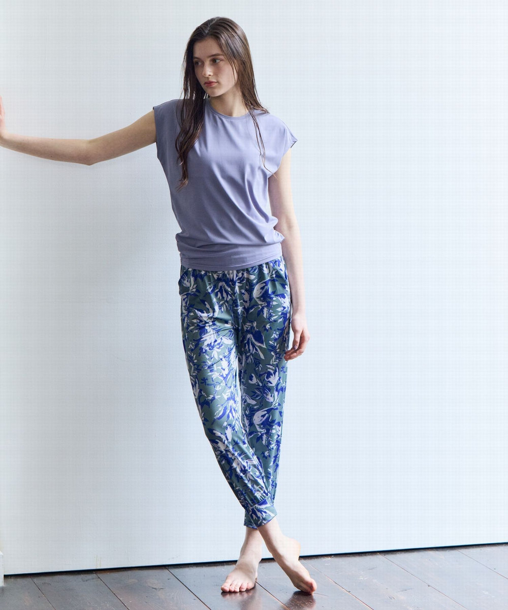 Julier 【定番】Ecocoフレンチスリーブトップス/エコ・UVカット・吸汗速乾・ハイストレッチ・ホットヨガ対応・ラッシュガード ラベンダー