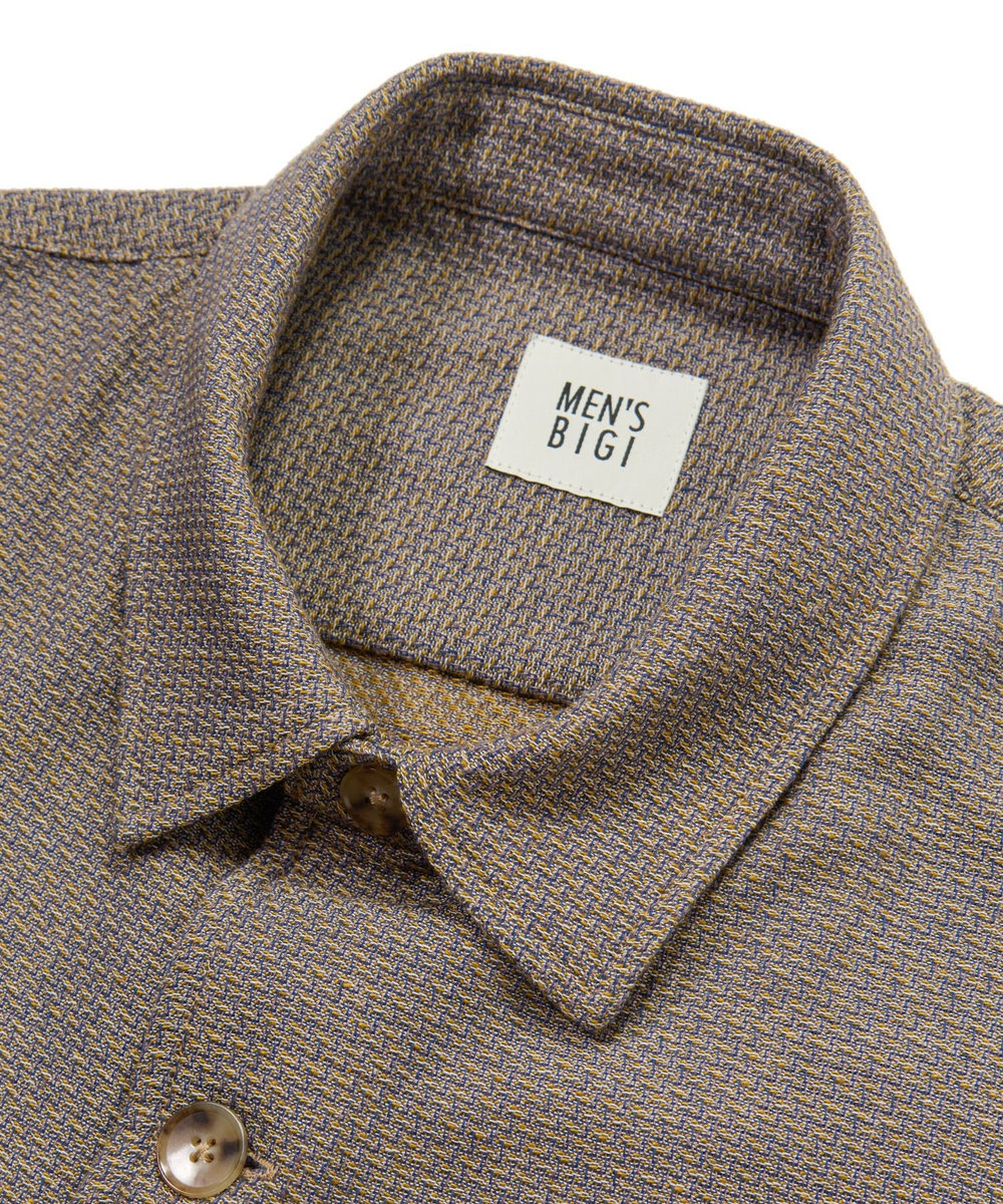 MEN'S BIGI ドビーミックスメランジ CPOシャツ イエロー