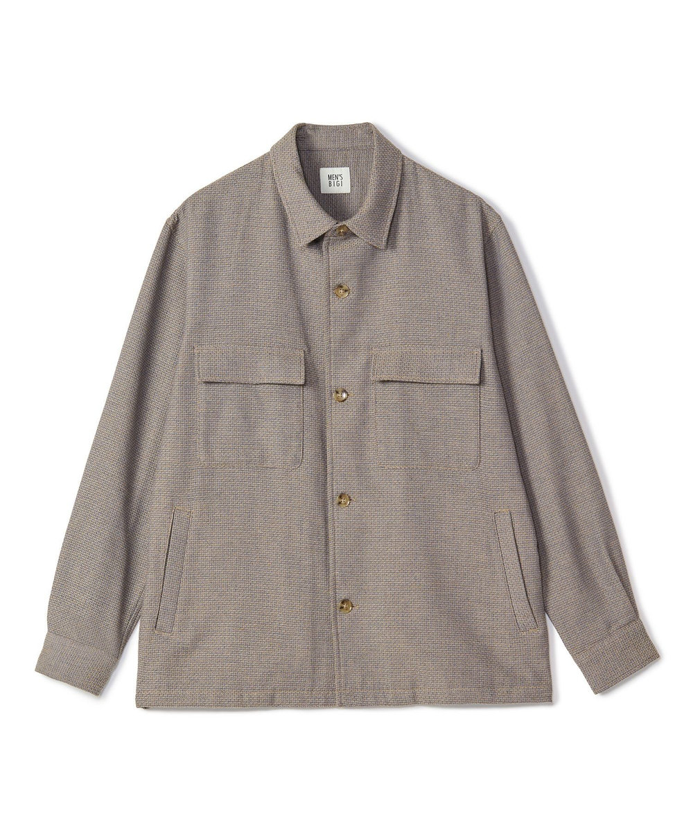 MEN'S BIGI ドビーミックスメランジ CPOシャツ イエロー