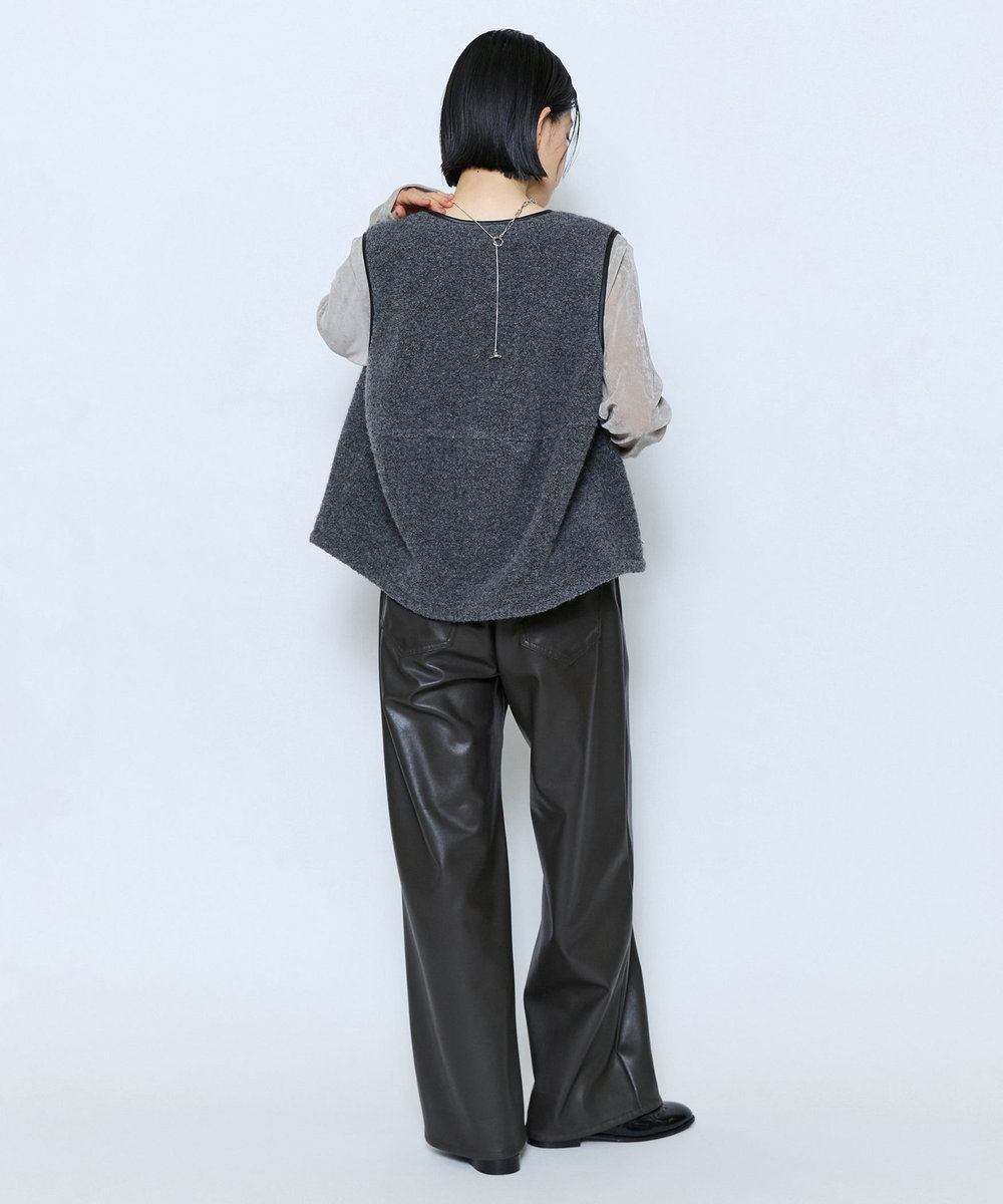 feerique feerique ウールボアベスト グレー