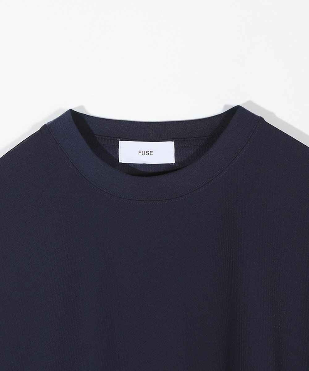 MEN'S BIGI シアサッカー調ルーズフィットTEE ネイビー