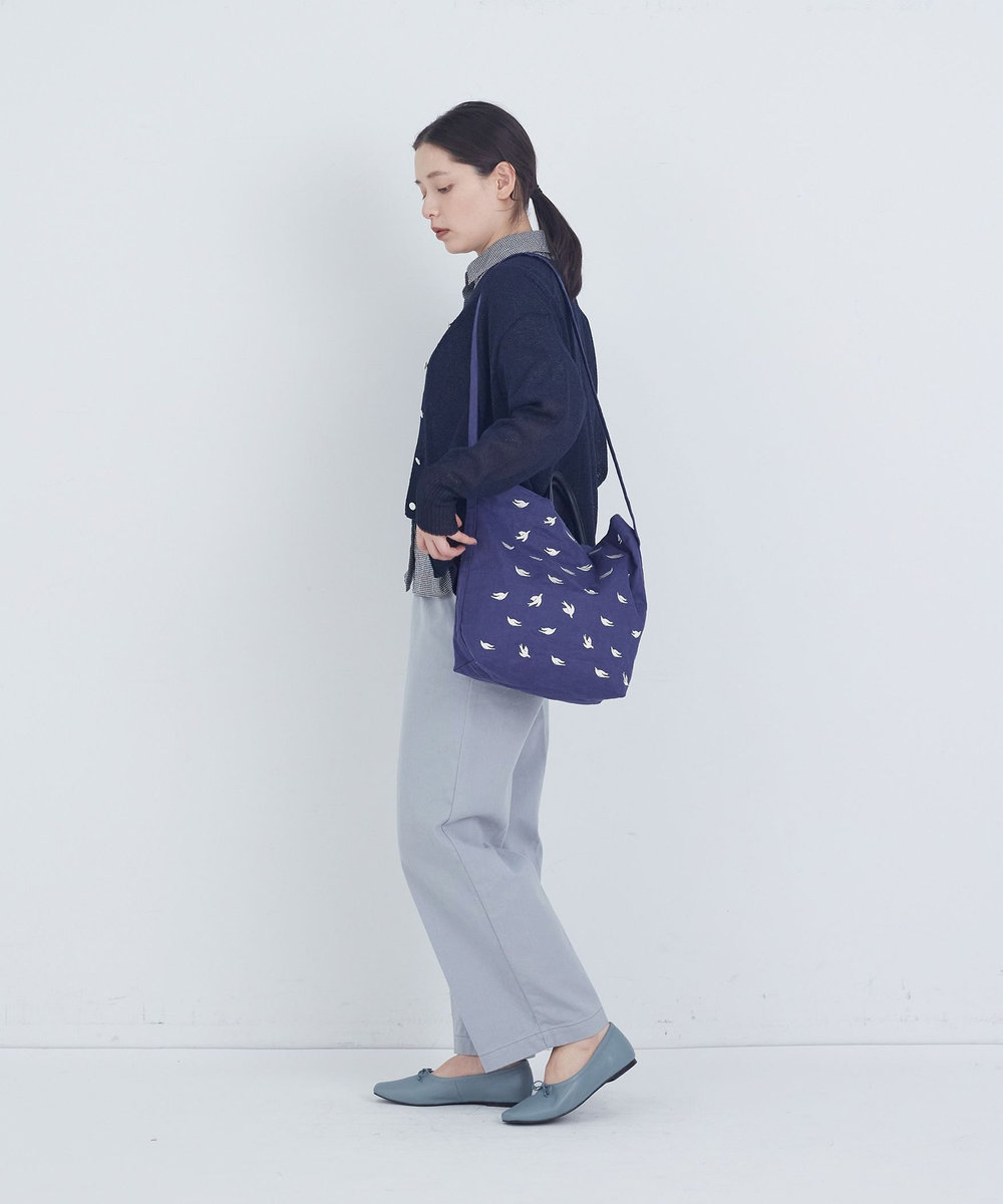 ADIEU TRISTESSE 【2way】トリ刺繍バッグ ブルー