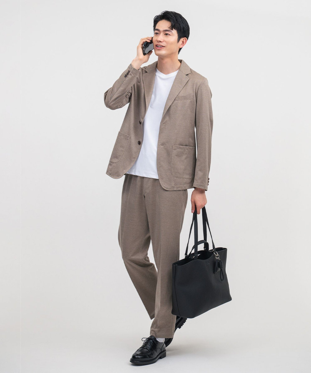 MEN'S BIGI Begin6月号掲載【COVEROSS W/カバロスダブル】別注 リカバリーセットアップパンツ＜血行促進/抗酸化作用/遠赤外線効果/ストレッチ＞ ベージュ