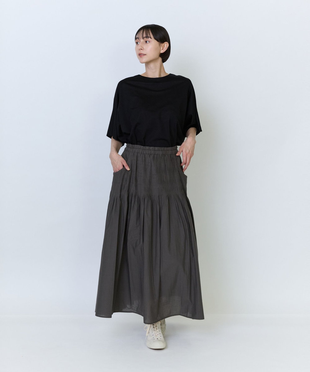 LOISIR インドコットンキャンブリックスカート カーキ