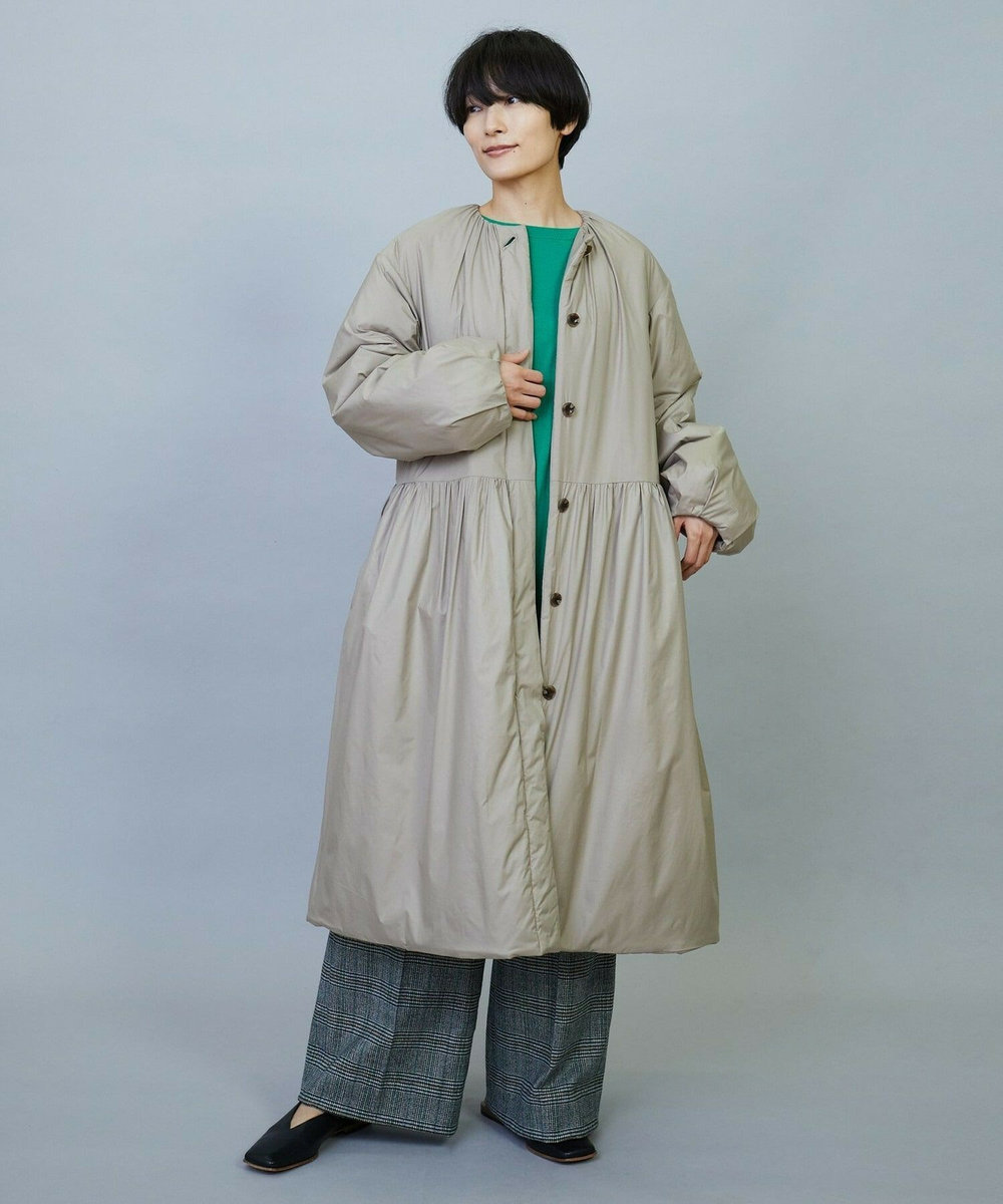 MOGA favi mercarto×MOGA　ミドルギャザーコート グレイッシュベージュ