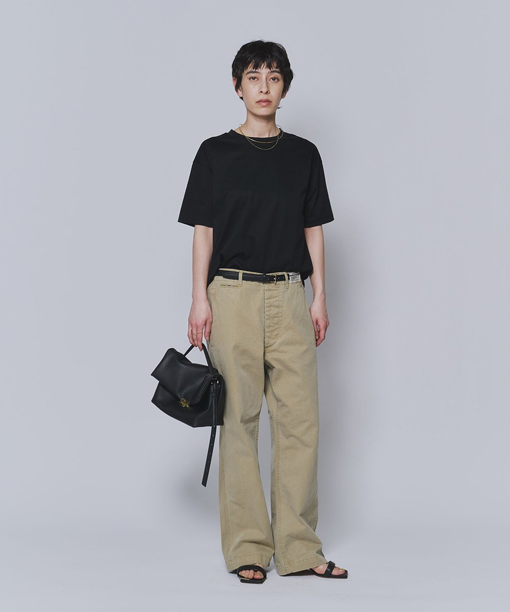 1er Arrondissement スーピマポンチTシャツ ブラック
