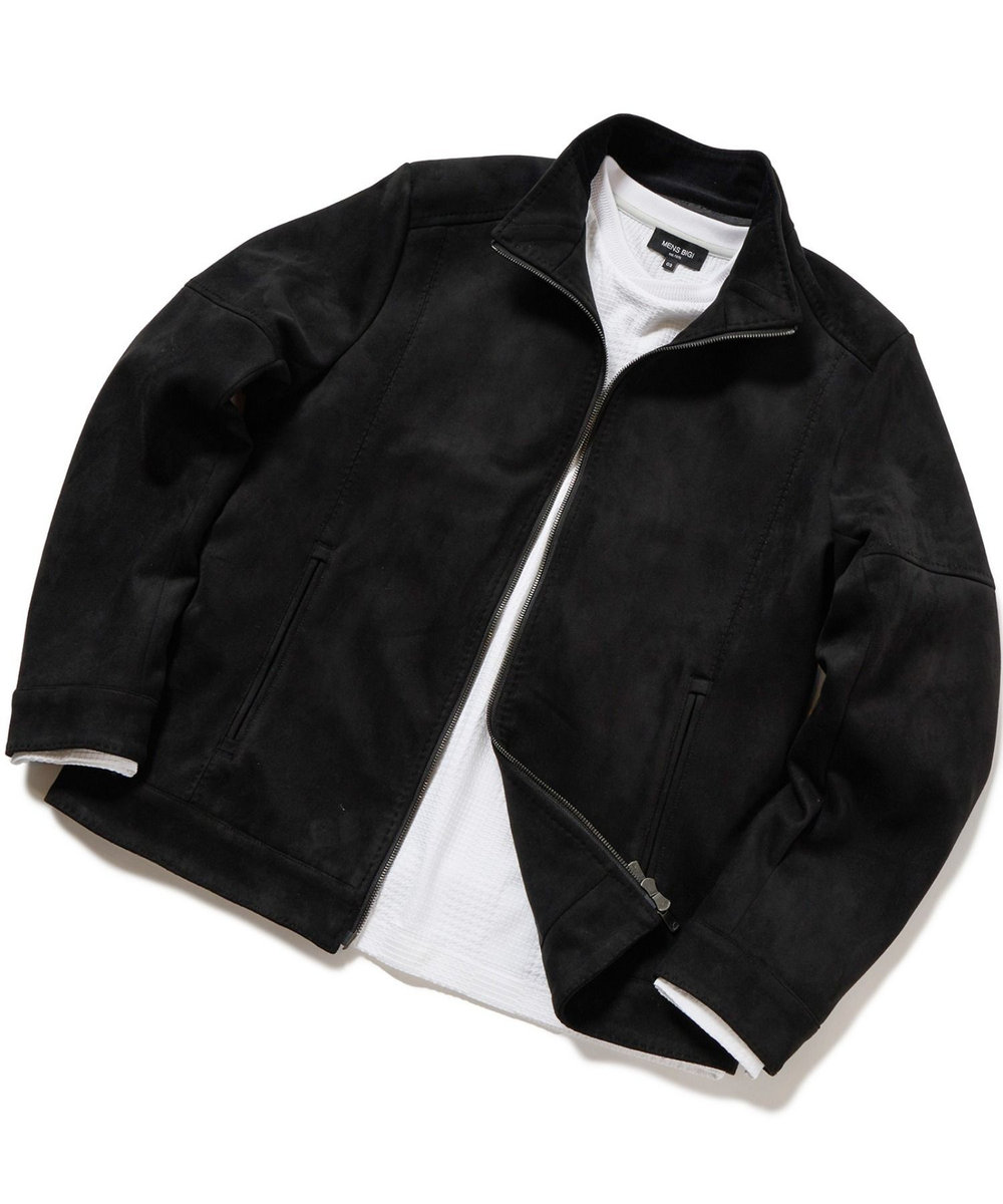 MEN'S BIGI フェイクスエードダンボールブルゾン ブラック