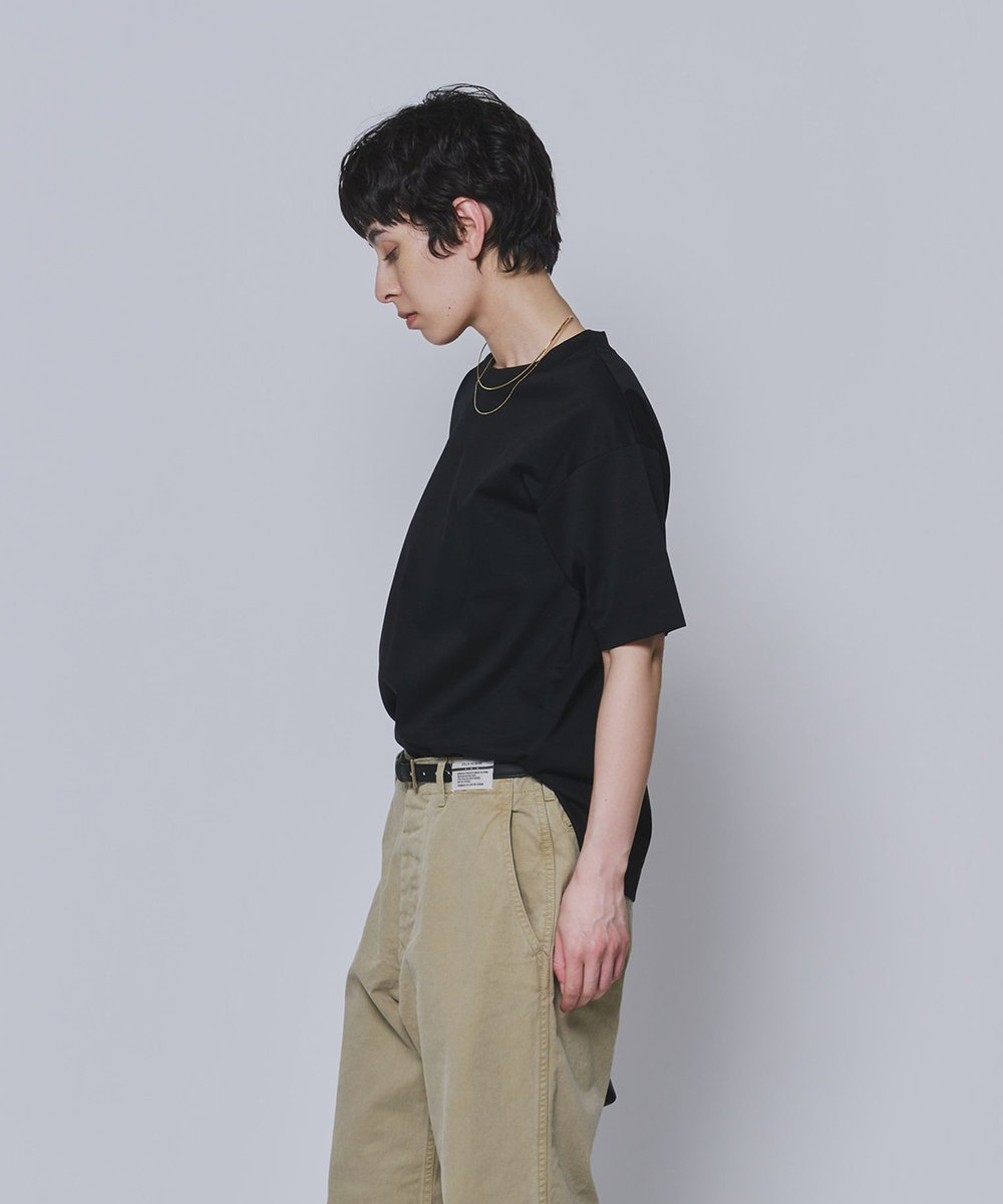 1er Arrondissement スーピマポンチTシャツ ブラック