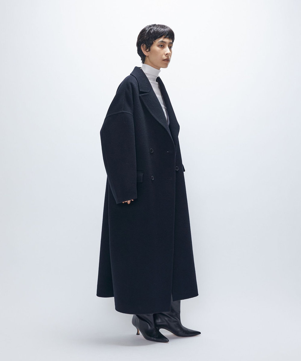 1er Arrondissement 【WEB・一部店舗限定】TOPダブルビーバーチェスターコート ブラック