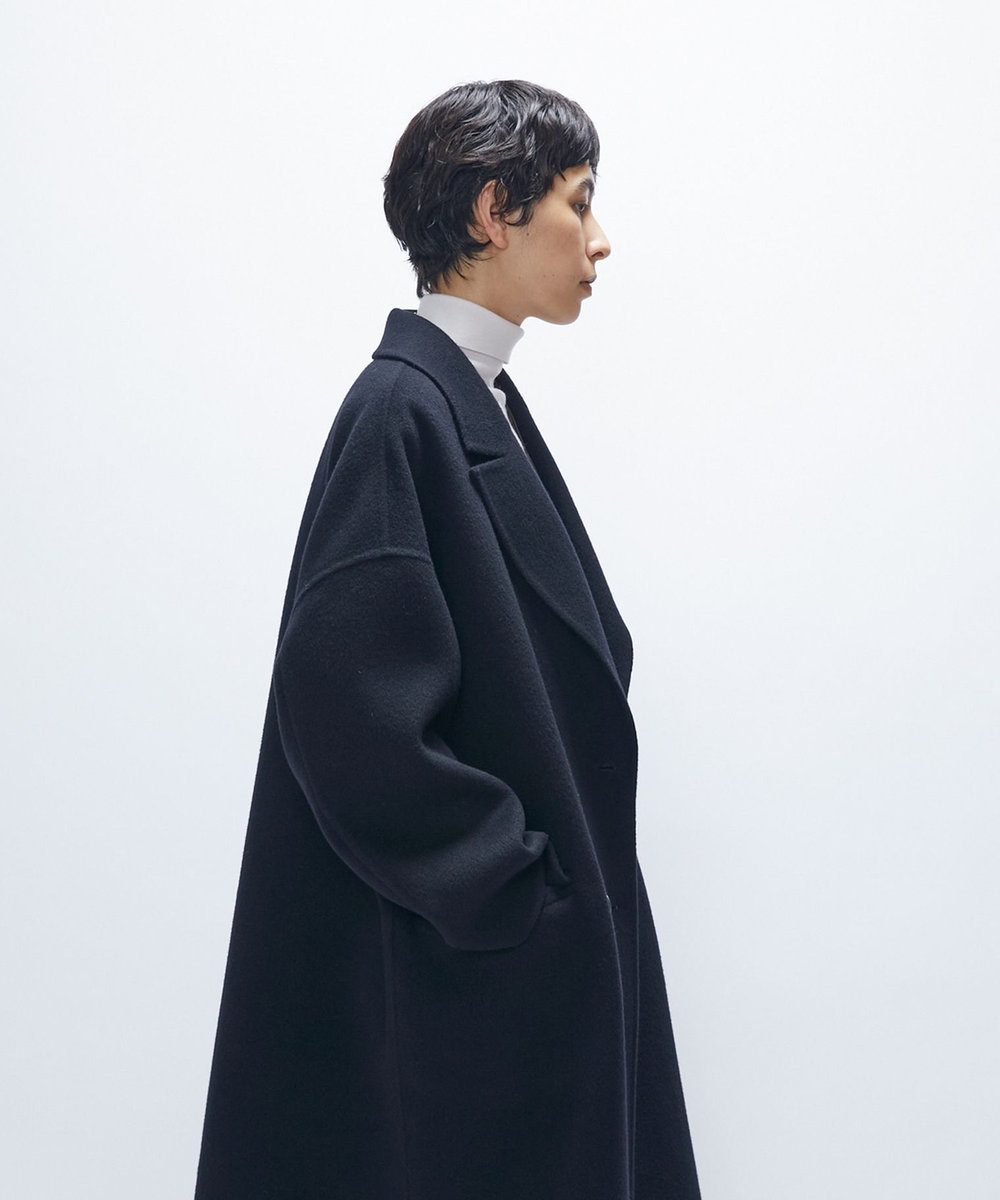 1er Arrondissement 【WEB・一部店舗限定】TOPダブルビーバーチェスターコート ブラック
