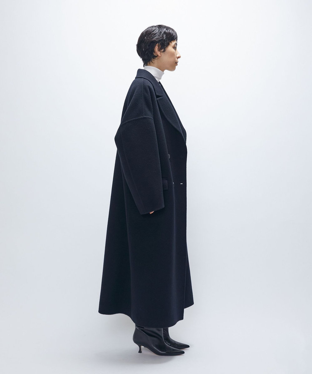 1er Arrondissement 【WEB・一部店舗限定】TOPダブルビーバーチェスターコート ブラック
