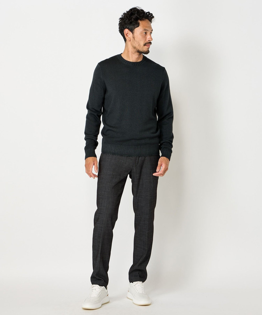 MEN'S BIGI 【FILIPPO DE LAURENTIIS】10Gクルーネックニット モスグリーン