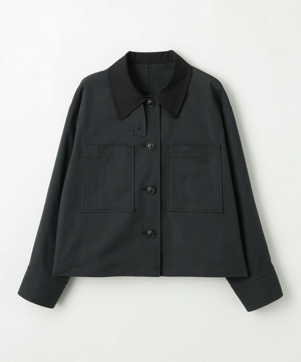 feerique feerique ポリエステルツイルワイドクロップドジャケット［セットアップ可能］ チャコールグレー