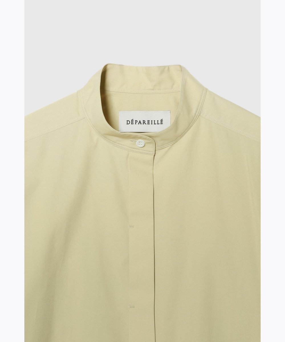 DÉPAREILLÉ COTTON SILK NO COLLAR BLOUSE / コットンシルクノーカラーブラウス ベージュ