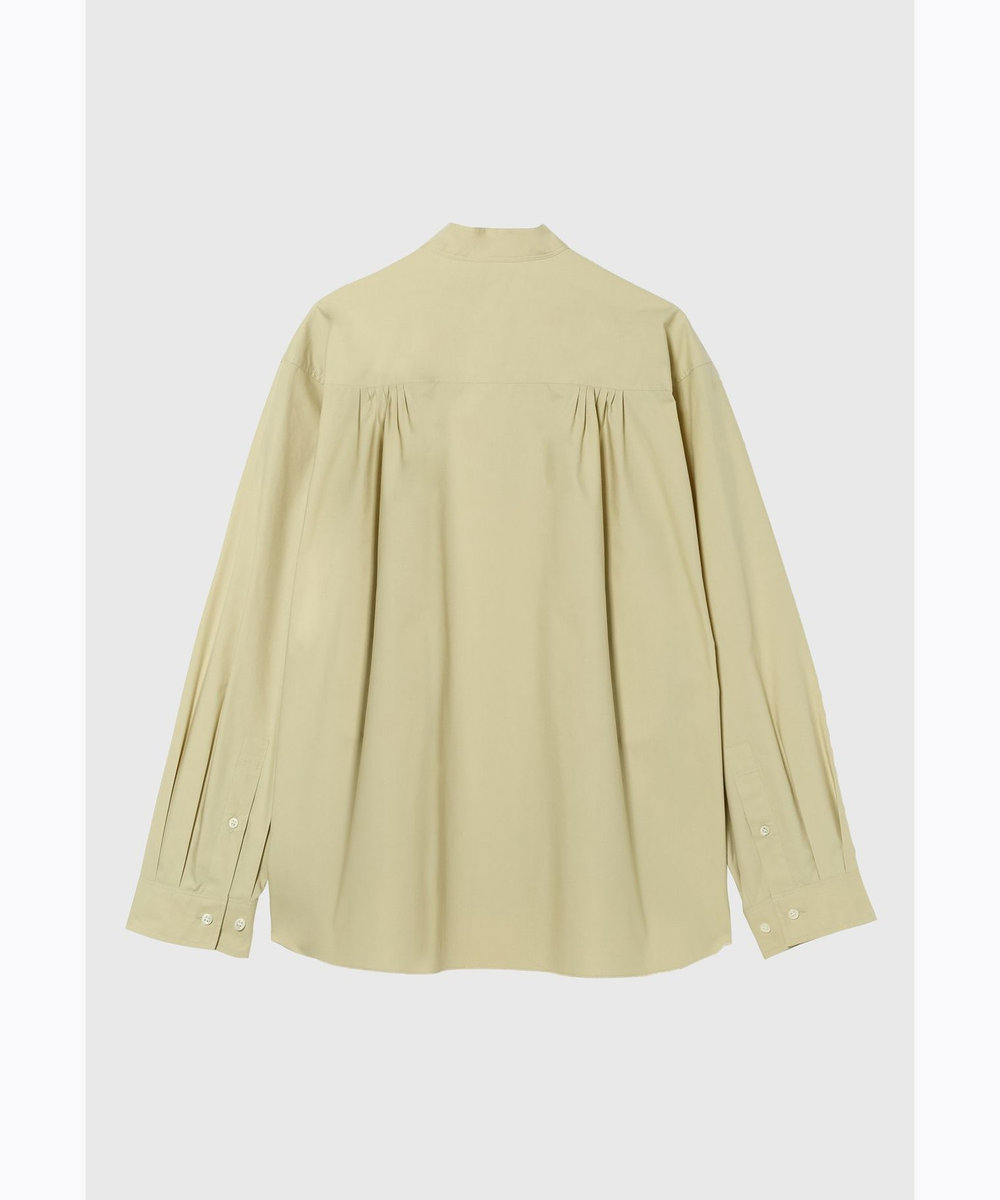DÉPAREILLÉ COTTON SILK NO COLLAR BLOUSE / コットンシルクノーカラーブラウス ベージュ