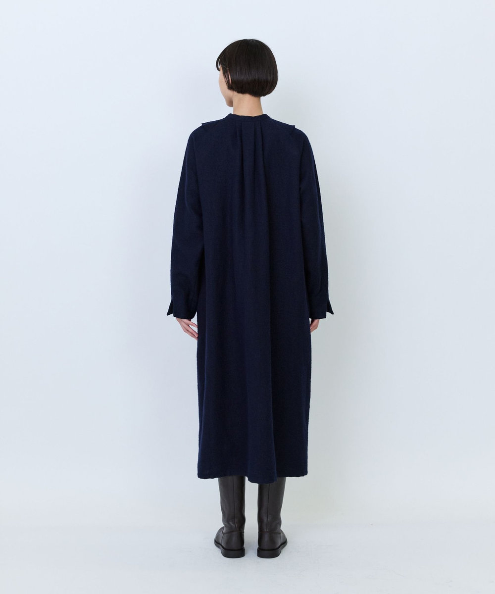 LOISIR フロントドレープシャツワンピース ネイビー