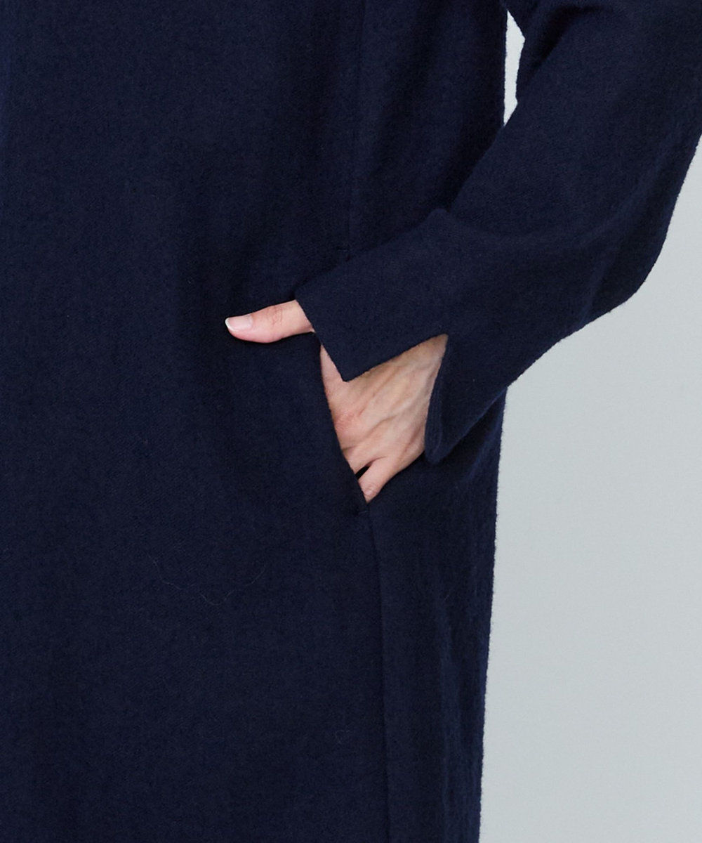 LOISIR フロントドレープシャツワンピース ネイビー