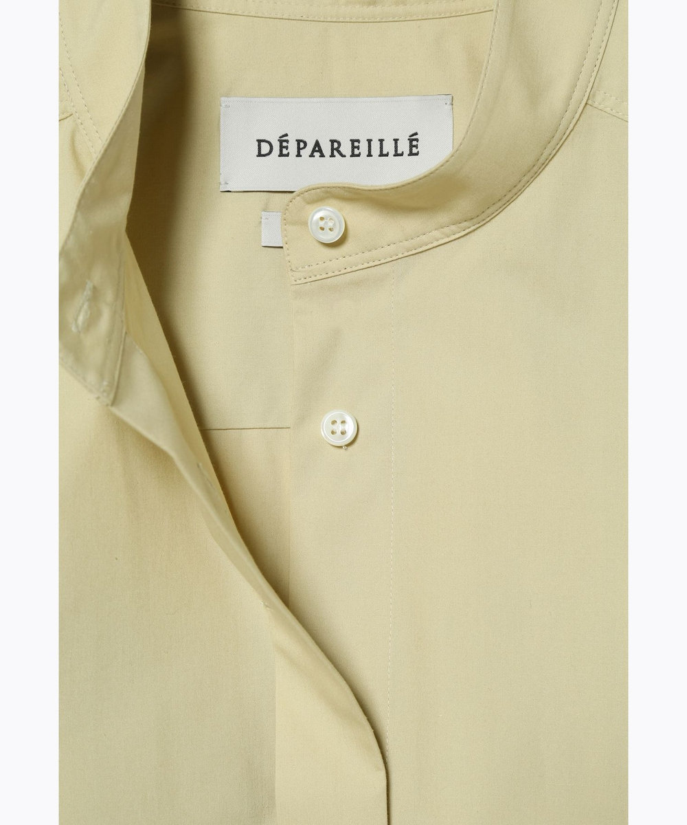 DÉPAREILLÉ COTTON SILK NO COLLAR BLOUSE / コットンシルクノーカラーブラウス ベージュ