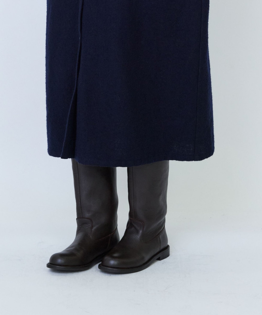 LOISIR フロントドレープシャツワンピース ネイビー