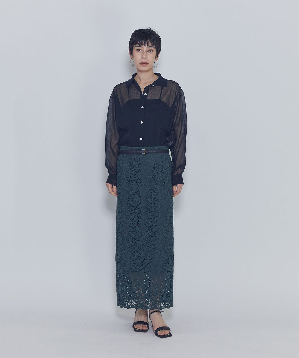 1er Arrondissement ＜LOWER（ローヴァー）＞18シアーボタンシャツ ブラック