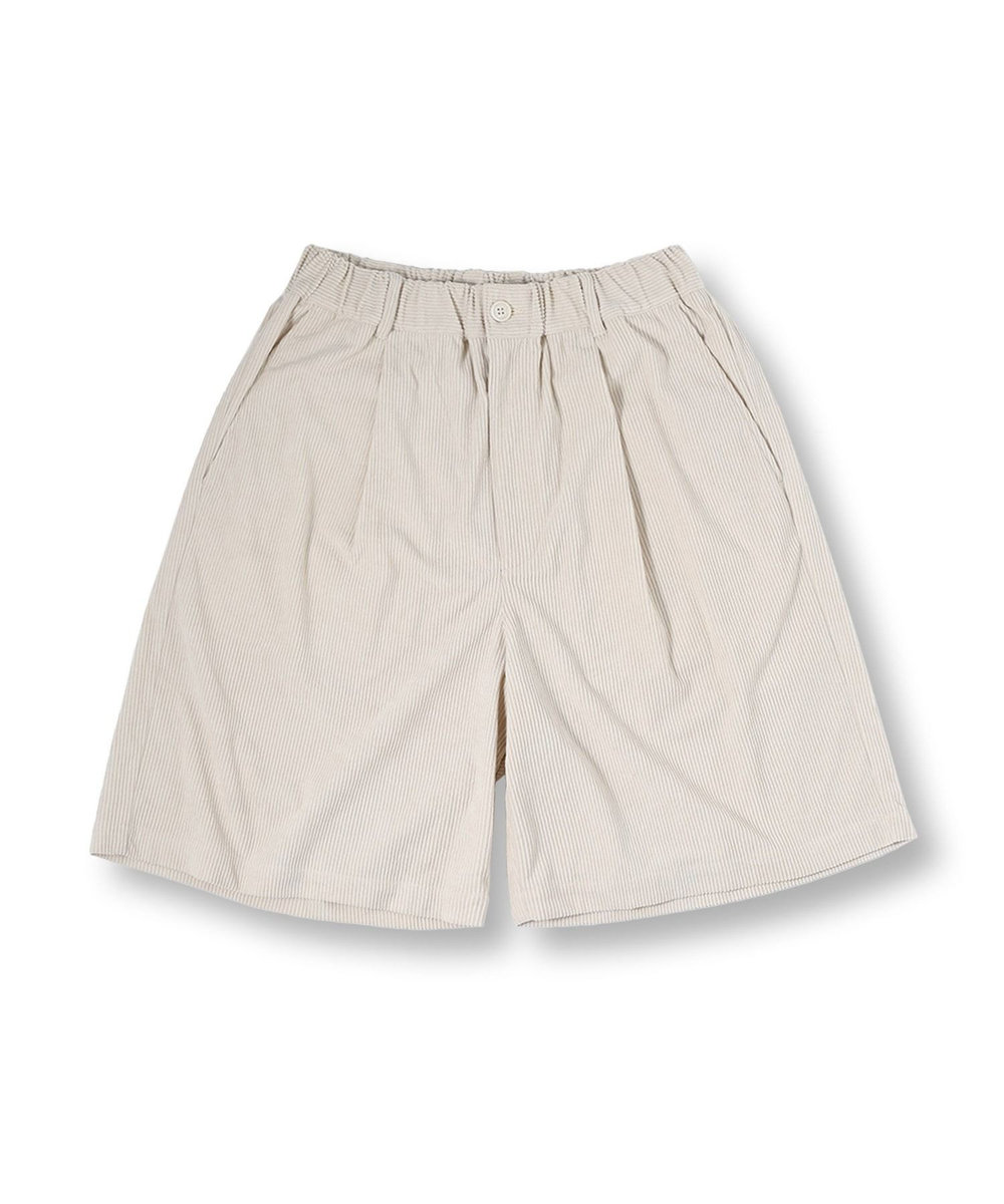 MEN'S BIGI サマーコーデュロイワイドハーフパンツ ホワイト