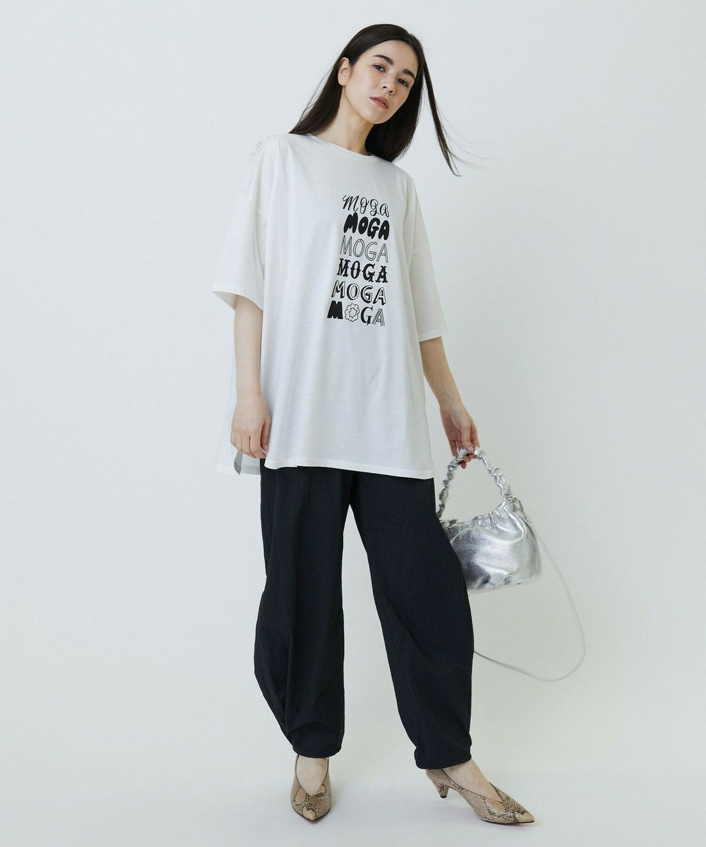 MOGA ピンストライプストレッチベイカーパンツ ネイビー