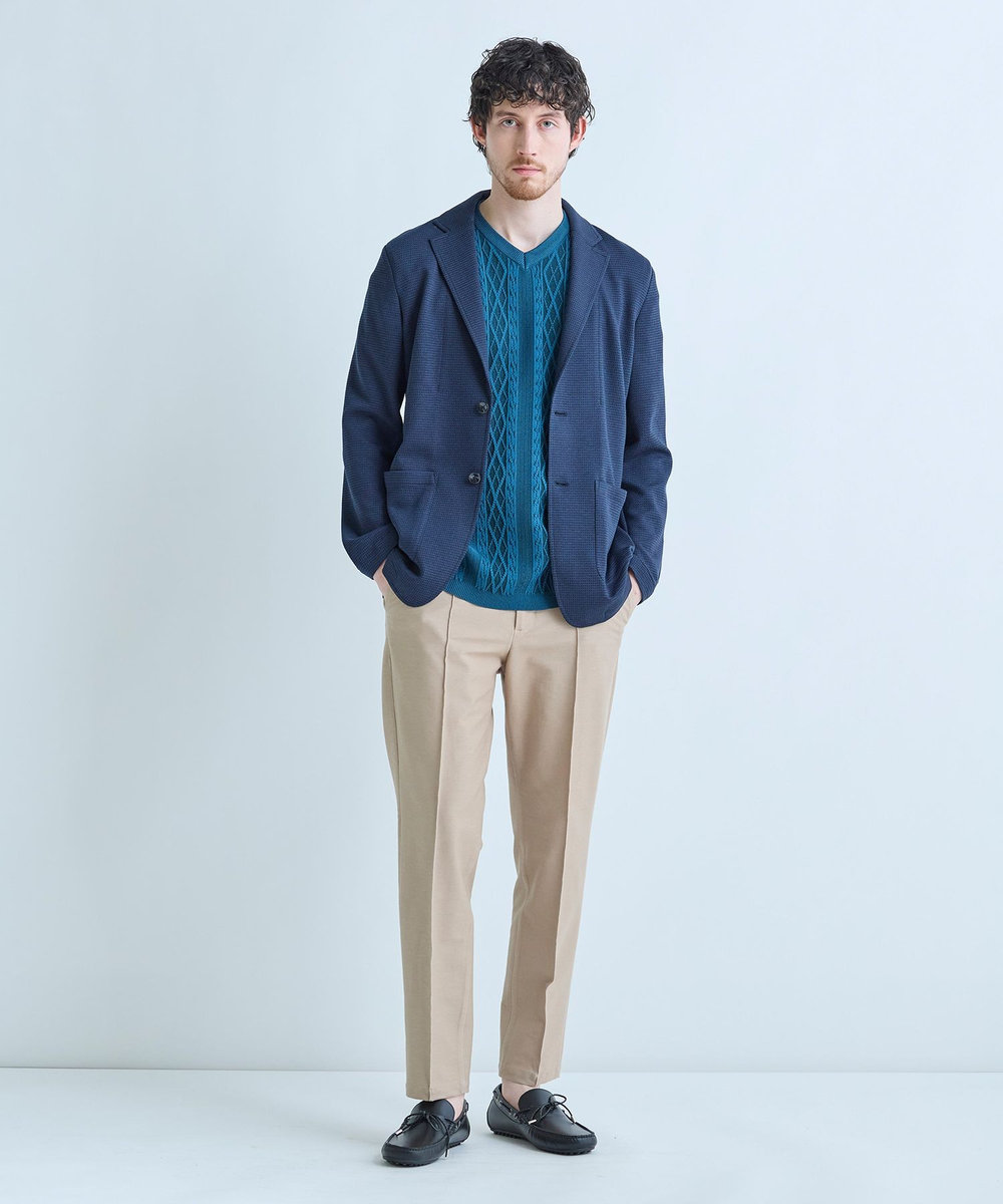 MEN'S BIGI ピンドットダブルラッセル ライトジャケット＜ストレッチ＞＜速乾性＞ ネイビー