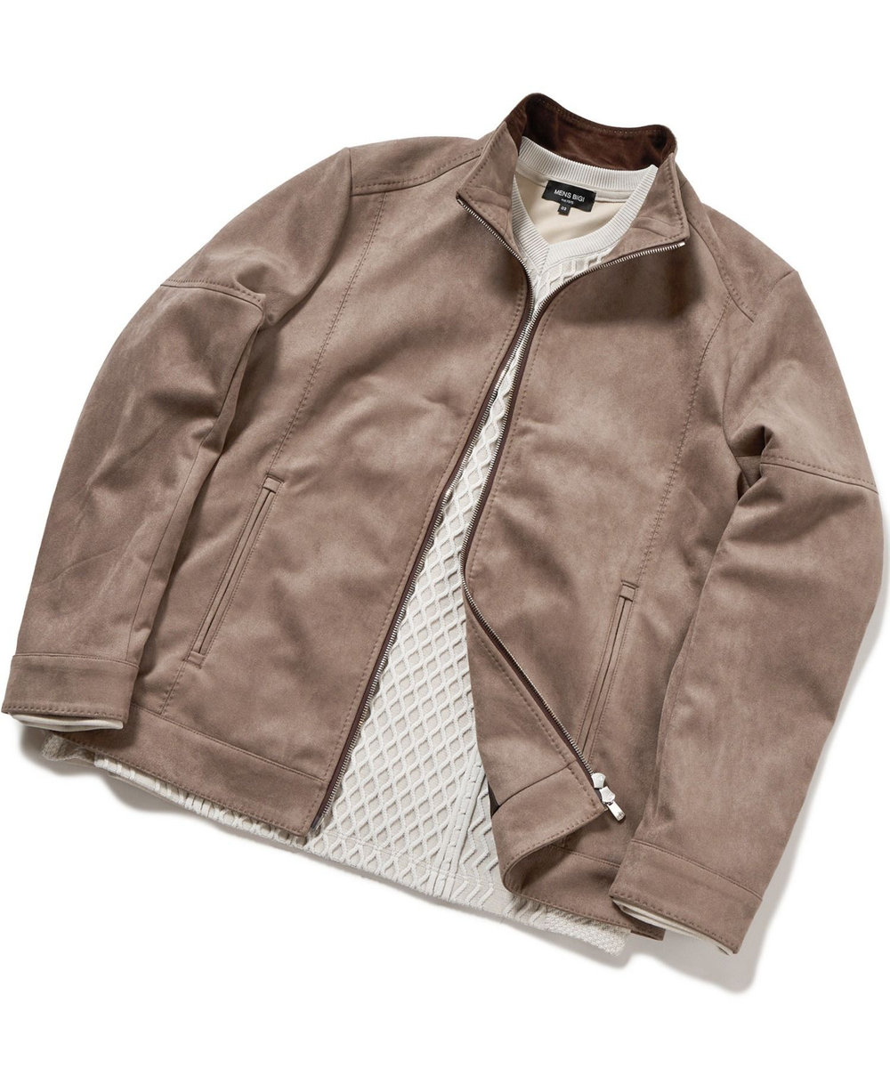 MEN'S BIGI フェイクスエードダンボールブルゾン グレー