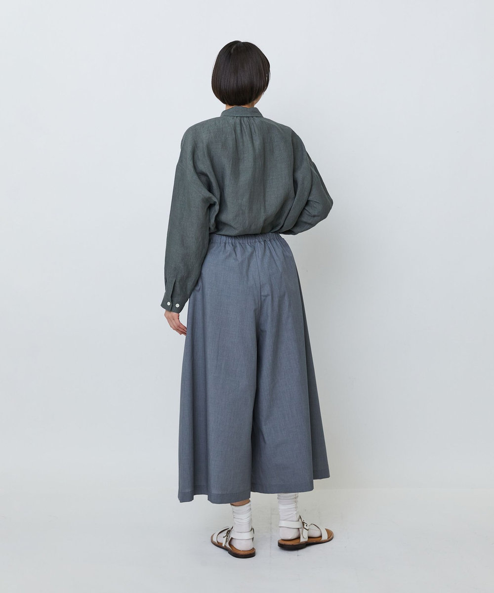 LOISIR 【MTサイズ有り】エステルコットンガウチョパンツ グレー