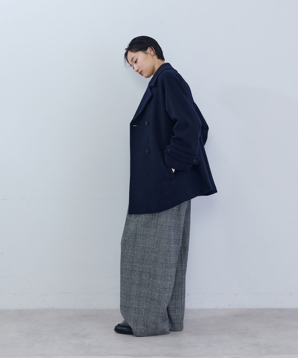ADIEU TRISTESSE ウールハーフピーコート ネイビー