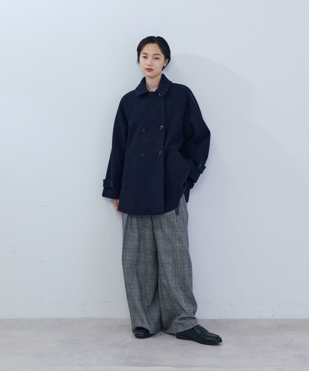 ADIEU TRISTESSE ウールハーフピーコート ネイビー