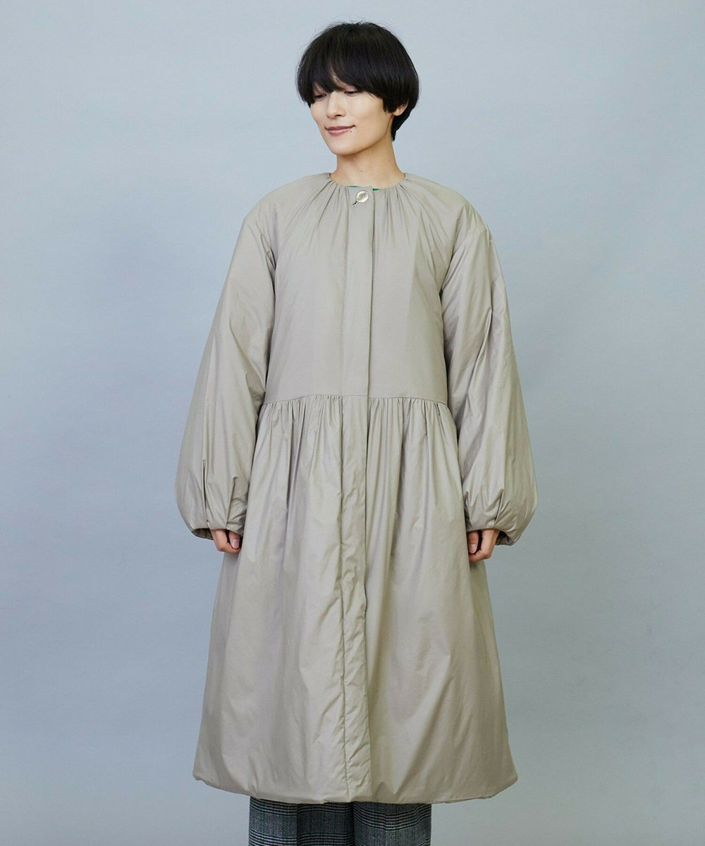 MOGA favi mercarto×MOGA　ミドルギャザーコート グレイッシュベージュ