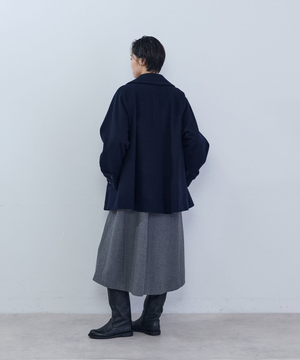 ADIEU TRISTESSE ウールハーフピーコート ネイビー