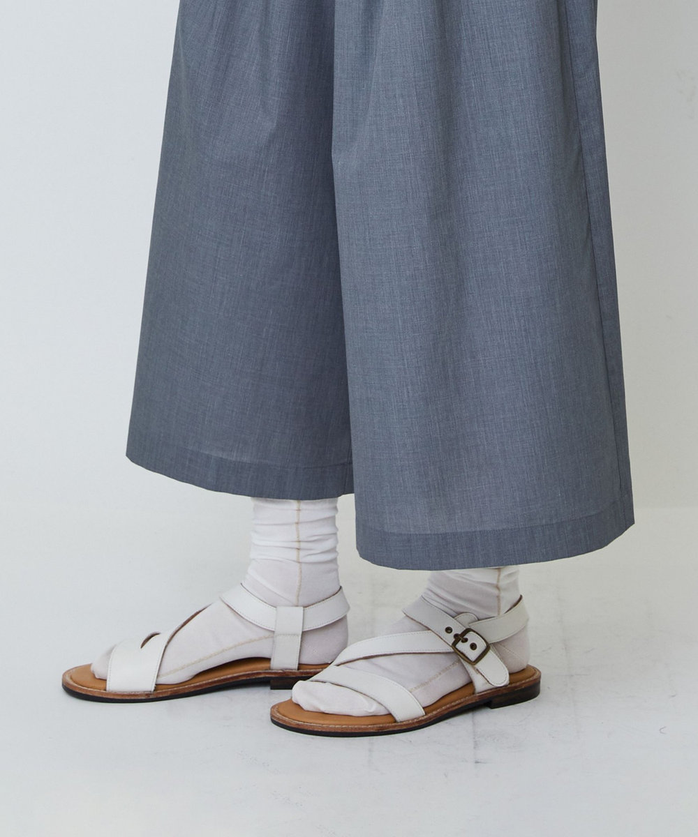 LOISIR 【MTサイズ有り】エステルコットンガウチョパンツ グレー