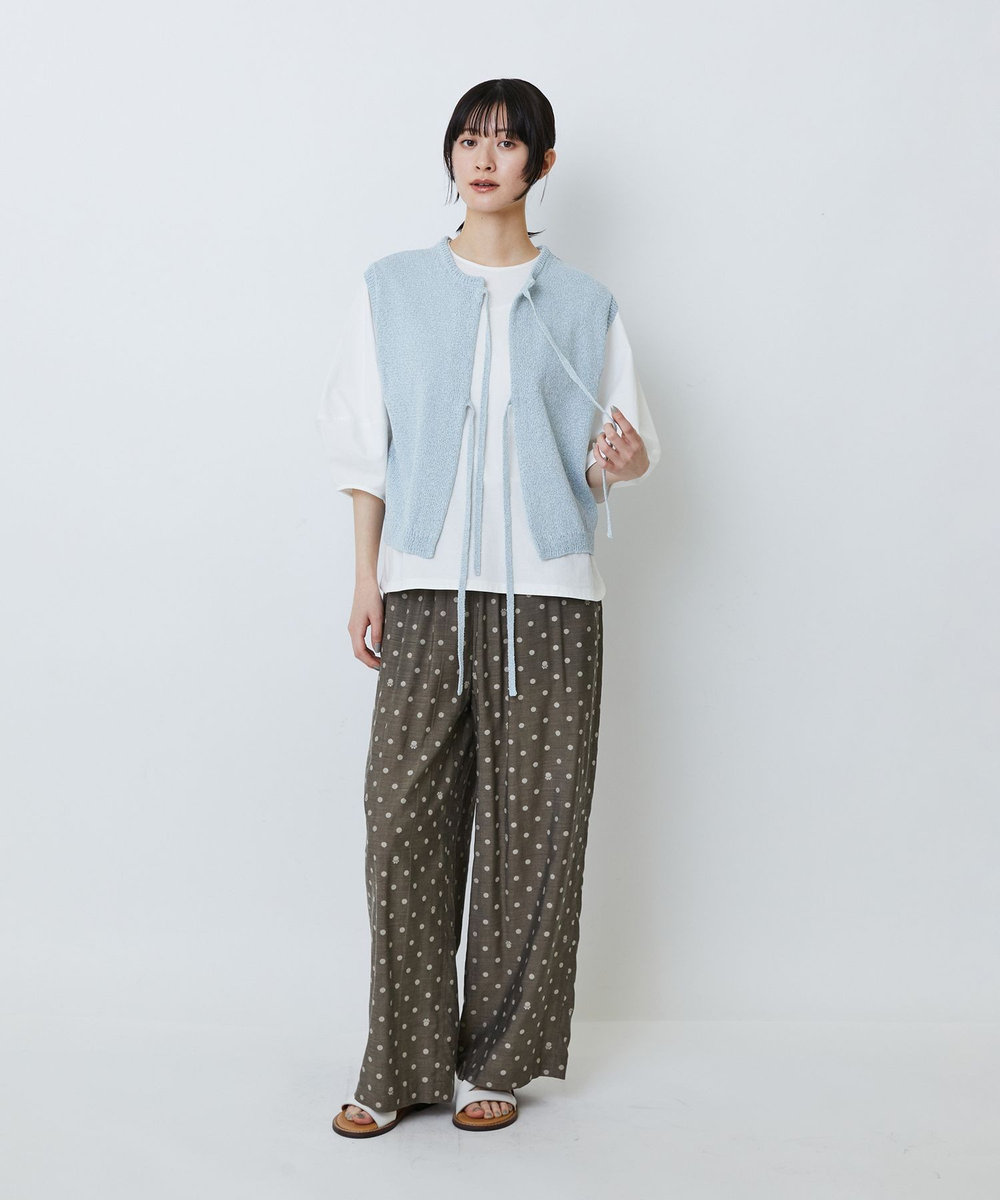 LOISIR 【2WAY】エステル和紙撚り杢天竺ベスト ブルー系その他