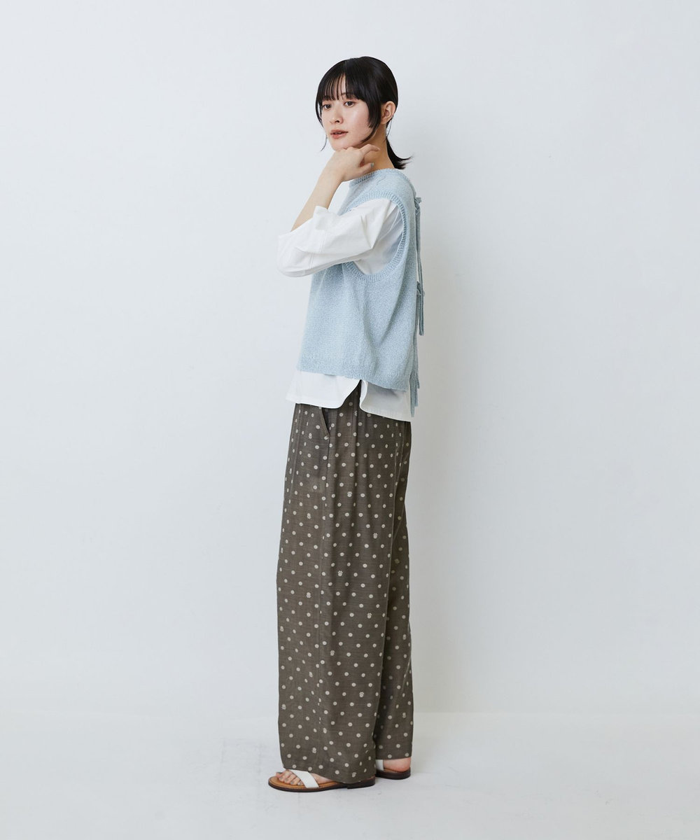 LOISIR 【2WAY】エステル和紙撚り杢天竺ベスト ブルー系その他