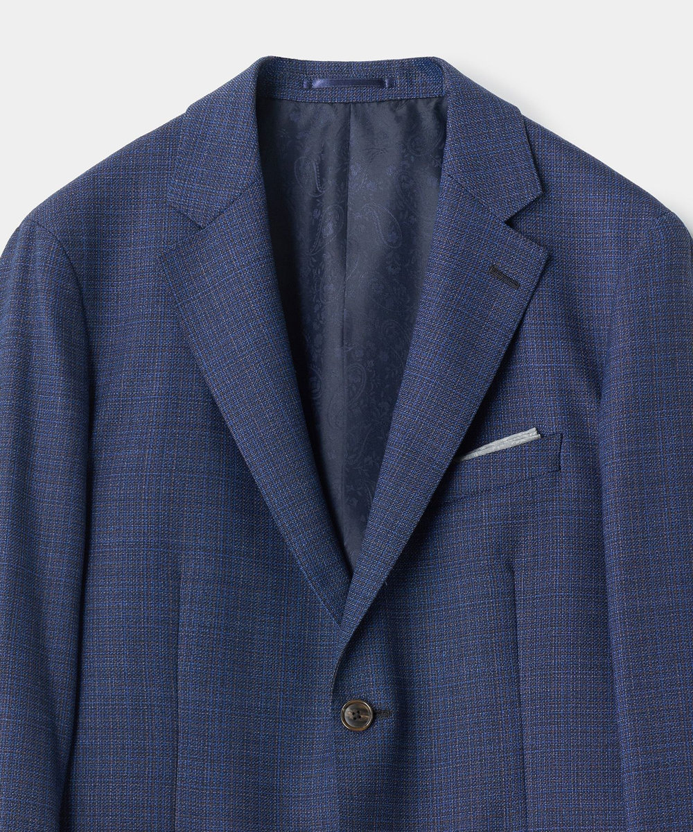 MEN'S BIGI ミックスヤーン/ホップサック テーラードジャケット ネイビー