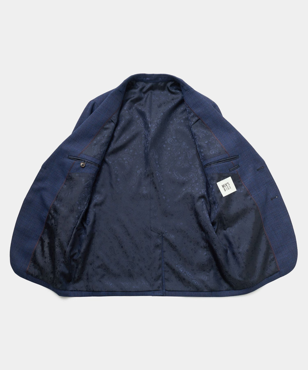 MEN'S BIGI ミックスヤーン/ホップサック テーラードジャケット ネイビー