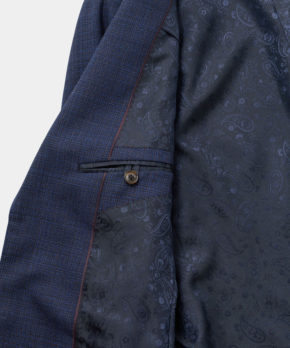 MEN'S BIGI ミックスヤーン/ホップサック テーラードジャケット ネイビー